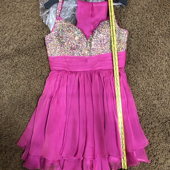 COLORS Pink Bedazzled Homecoming Dress - Picture 7 of 7